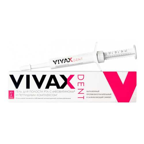 Противовоспалительный гель Vivax Dent с неовитином для полости рта 4 мл в Планета Здоровья