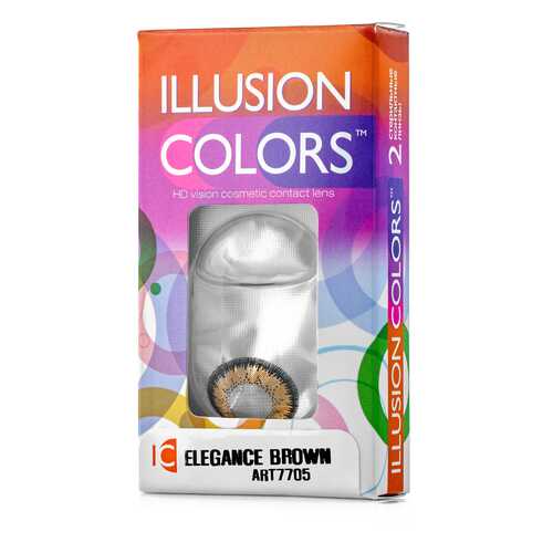 Контактные линзы ILLUSION colors Elegance 2 линзы -2.0D brown карий в Планета Здоровья
