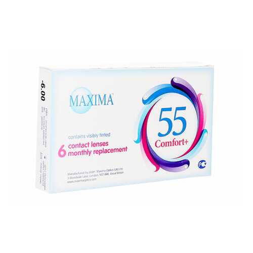 Контактные линзы Maxima 55 Comfort Plus 6 линз R 8,6 -5,25 в Планета Здоровья