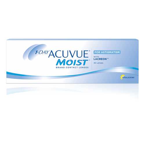 Контактные линзы 1-Day Acuvue Moist for Astigmatism 30 линз -1,25/-1,25/70 в Планета Здоровья