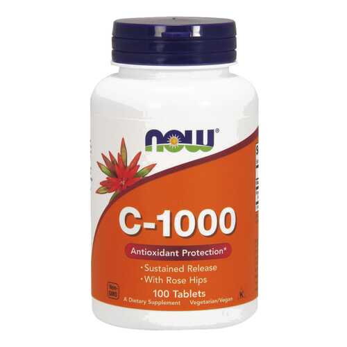 Витамин C NOW C-1000 Sr With Rose Hips 100 табл. в Планета Здоровья