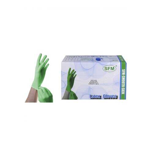 Перчатки медицинские SFM Hospital Products латексные 50 пар SMOOTH SKIN mint 50 XS зеленый в Планета Здоровья