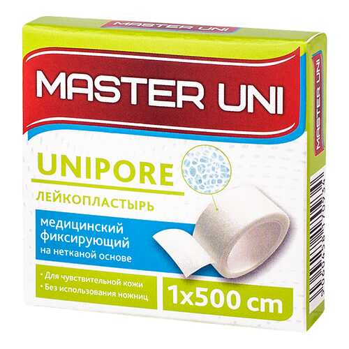Пластырь Master Uni Unipore фиксирующий на нетканой основе 1 х 500 см в Планета Здоровья