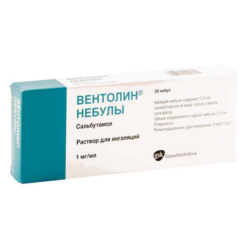 Вентолин Небулы раствор 1 мг/мл 20 шт. в Планета Здоровья