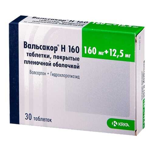 Вальсакор Н160 таблетки 160 мг+12,5 мг 30 шт. в Планета Здоровья