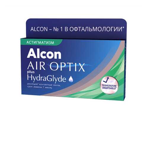 Контактные линзы AirOptix HydraGlyde for Astigmatism 3 шт. PWR -4,00, CYL -0,75, AXIS 020 в Планета Здоровья