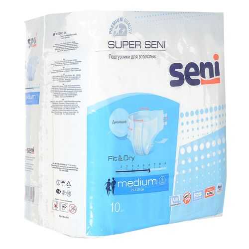 Подгузники Seni Super Air для взрослых дышащие размер M обхват 75-110 см 10 шт. в Планета Здоровья
