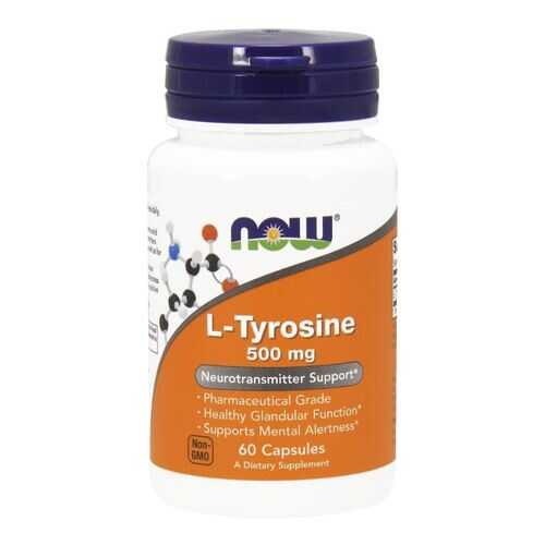 L-тирозин, 606 мг, 60 капсул, NOW в Планета Здоровья