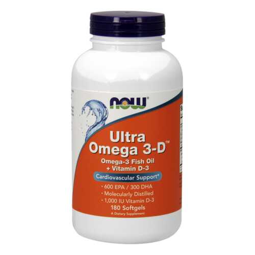 Omega-3 NOW Ultra Omega-3D 600 Epa/300 Dha + Vit D-3 180 капс. в Планета Здоровья